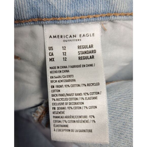 American Eagle Strigid Women's Jeans 12 Reg Distressed Ripped Denim Mom Jean NWT - Picture 13 of 16